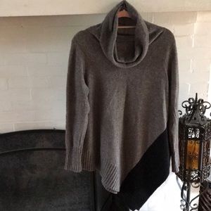 Eileen Fisher sweater poncho (L) merino/yak wool